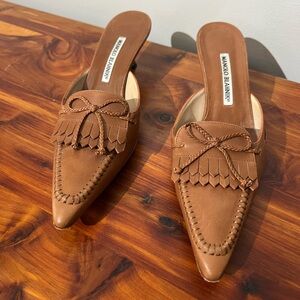 Vintage Manolo Blahnik Brown Heeled Mules